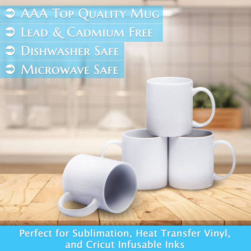 11oz Premium White Sublimation Mugs - 12 Pack | Swing Design