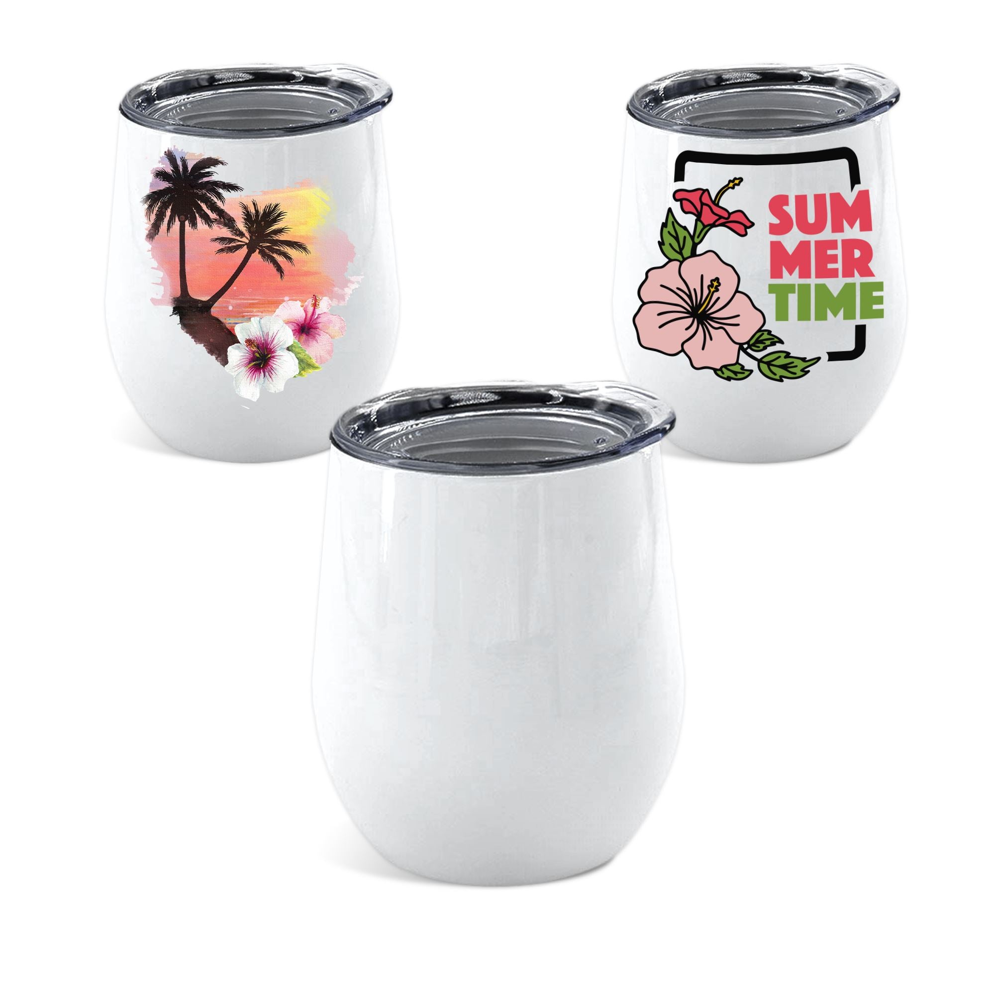 Sublimation 10oz Double Walled Insulated White Stemless Wine Cup Tumbler