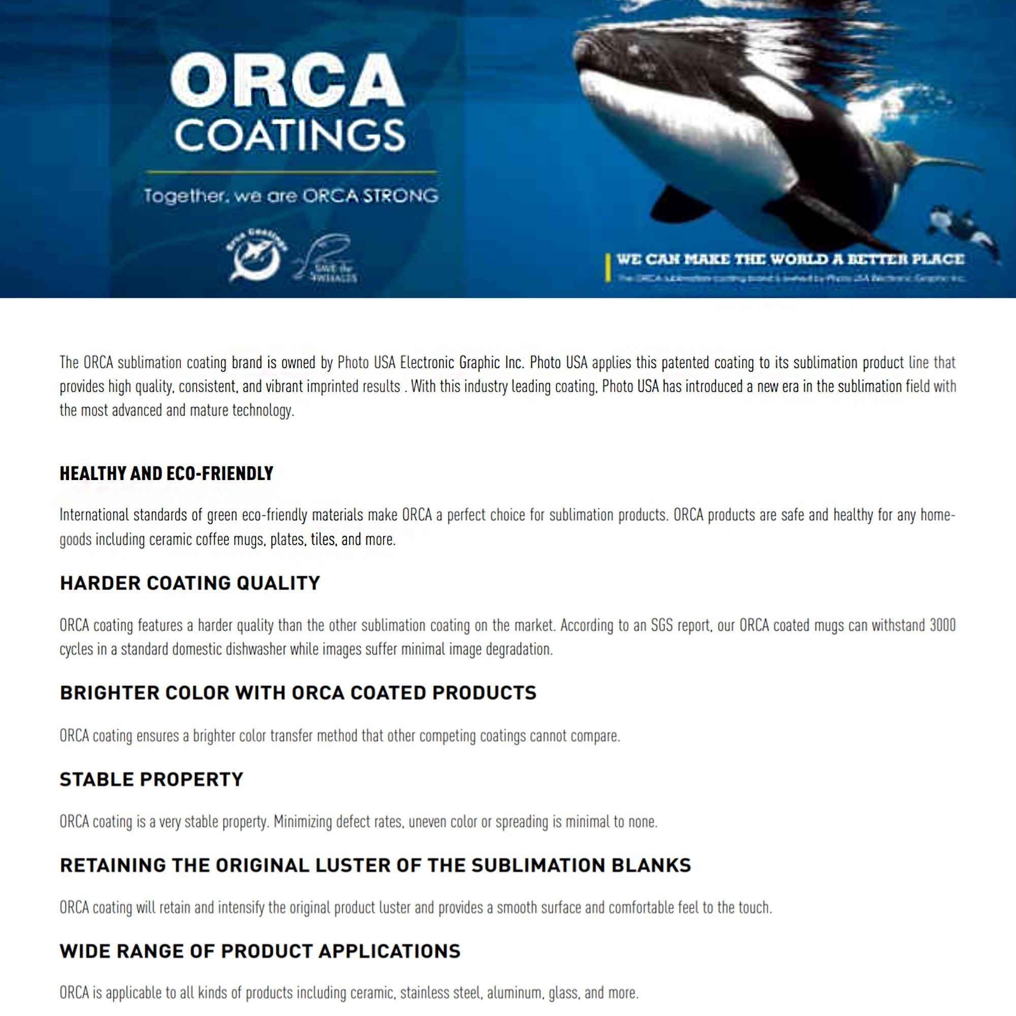 Orca 15OZ Premium Ceramic Sublimation Mug