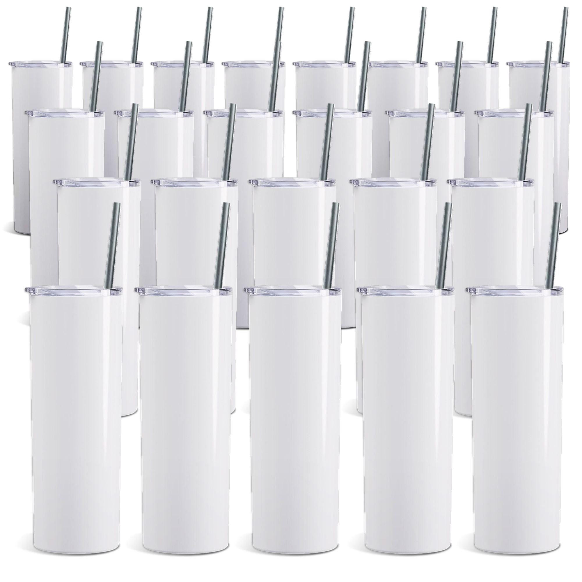 24 Pack: 12oz. Stainless Steel Sublimation Tumbler by Make Market, Size: One size, White