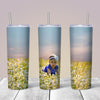 20oz Straight Skinny Tumbler Sublimation Mug Blanks - White Sublimation Swing Design 