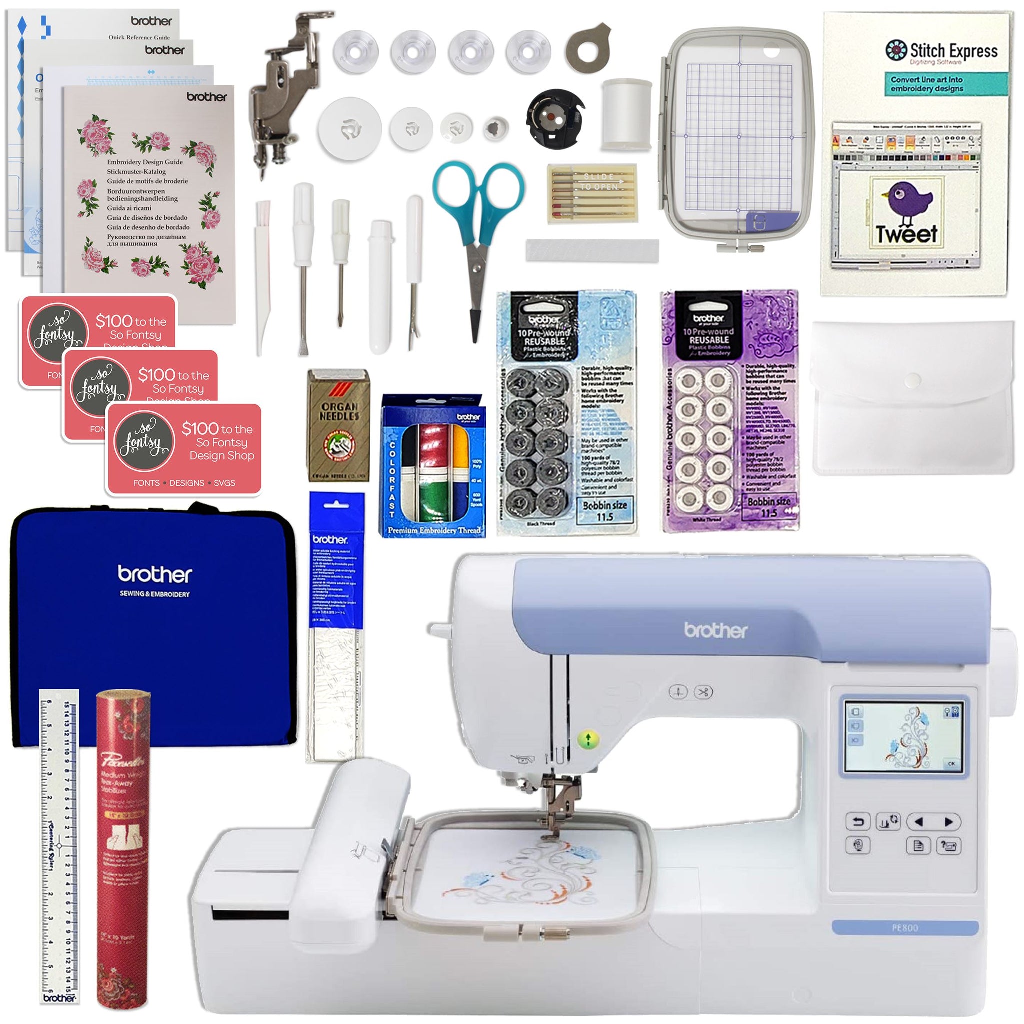 Brother SE2000 5 x 7 Embroidery & Sewing Machine w/ $1499 Sewing Bundle