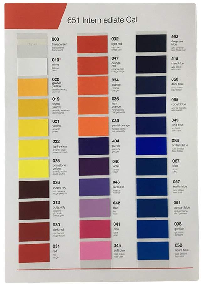 Oracal 651 Glossy Swatch Book, Color Chart