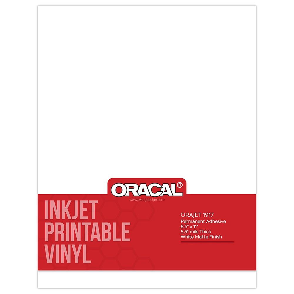 Oracal 1917 - Inkjet Printable Permanent adhesive Vinyl - 8.5 x 11 - Sheet