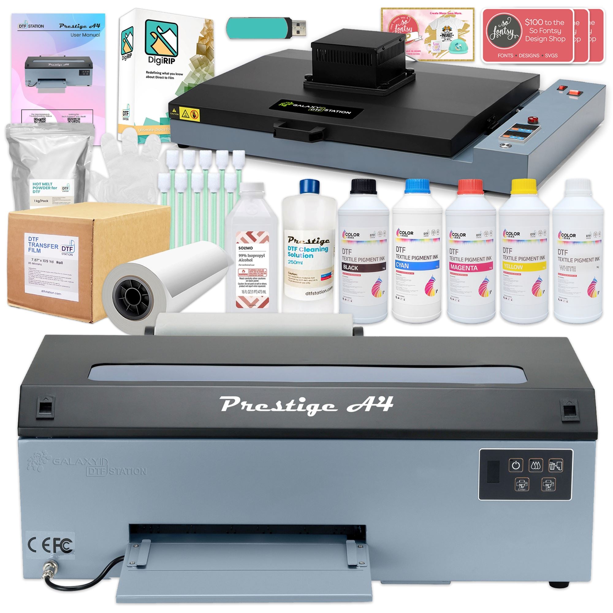 Prestige A4 DTF Printer & Curing Oven Bundle