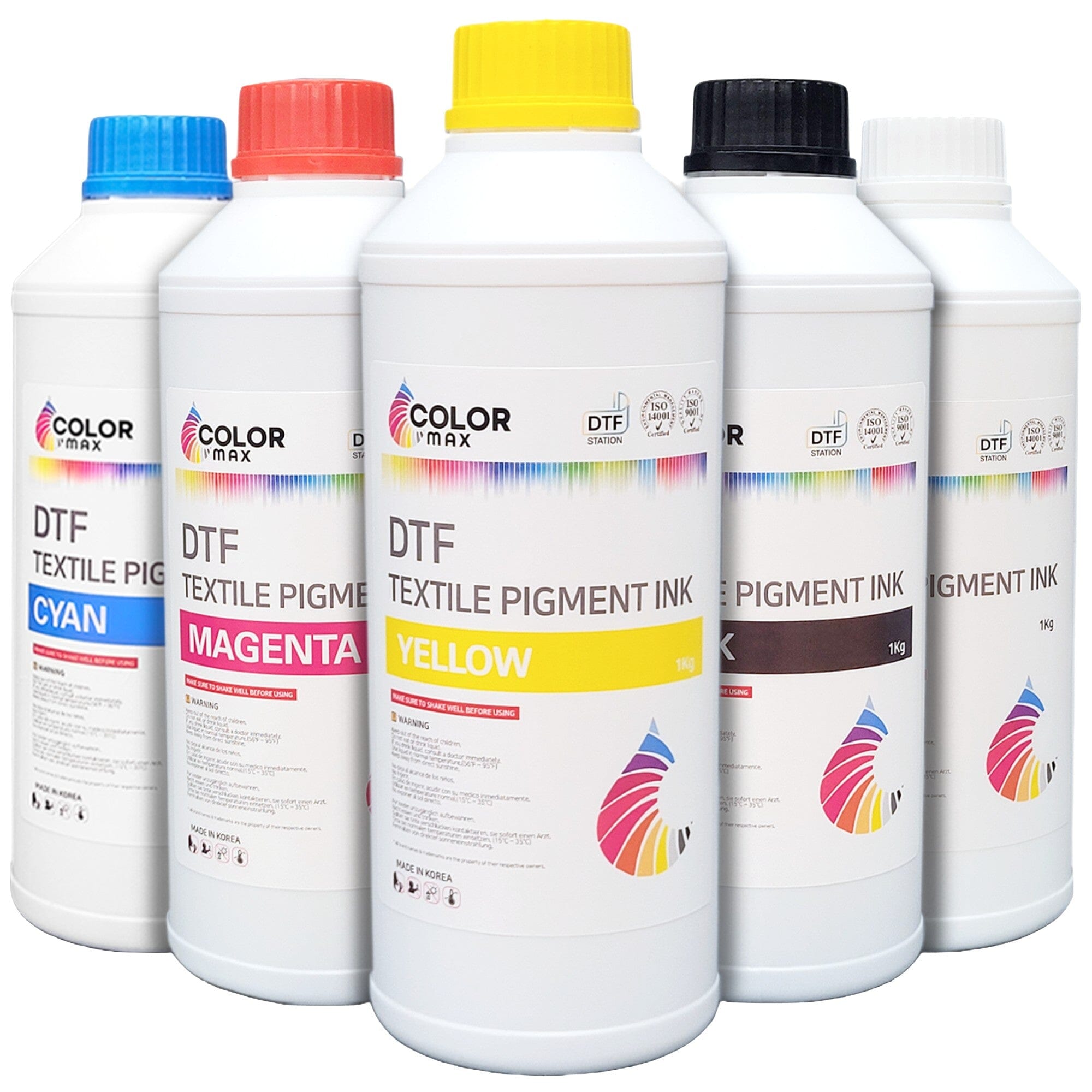 DTF Ink LITER Supply Pack (CMYK + 2 WHITE) - Direct To Film Ink