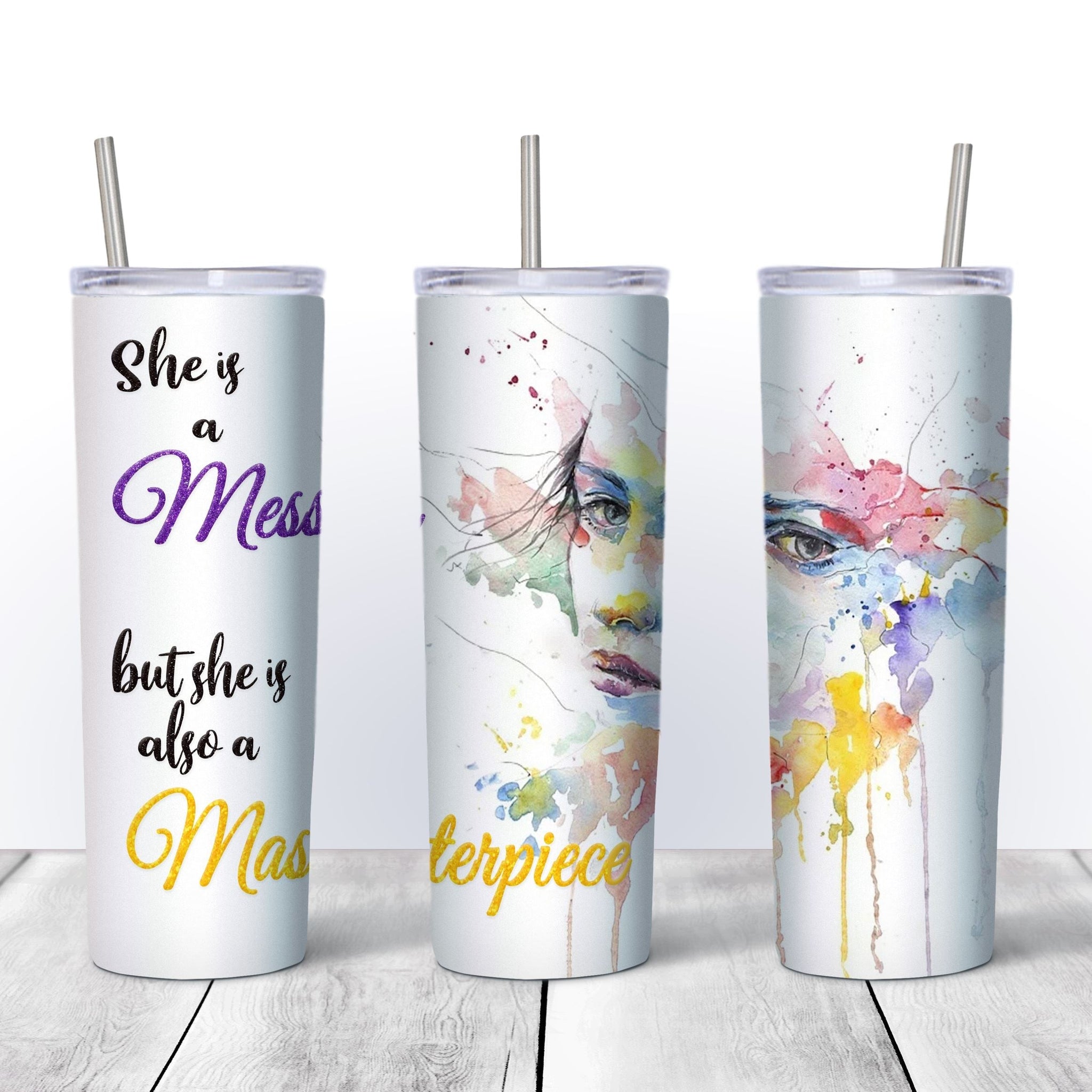 Blank 20 ounce gloss straight skinny tumblers for sublimation