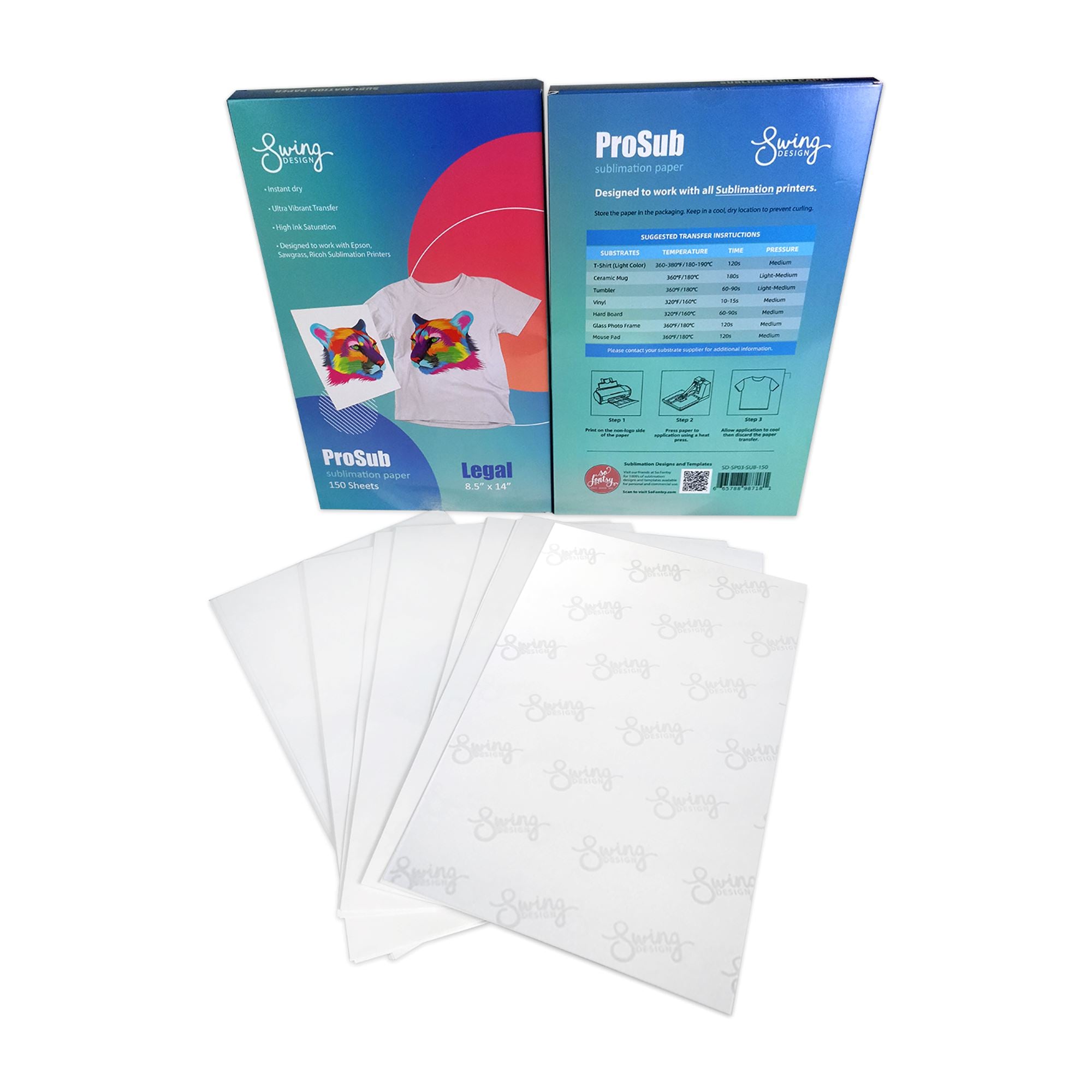 SUBLIMAX Sublimation Paper 8.5 x 14 - CERTIFIED BY SAWGRASS