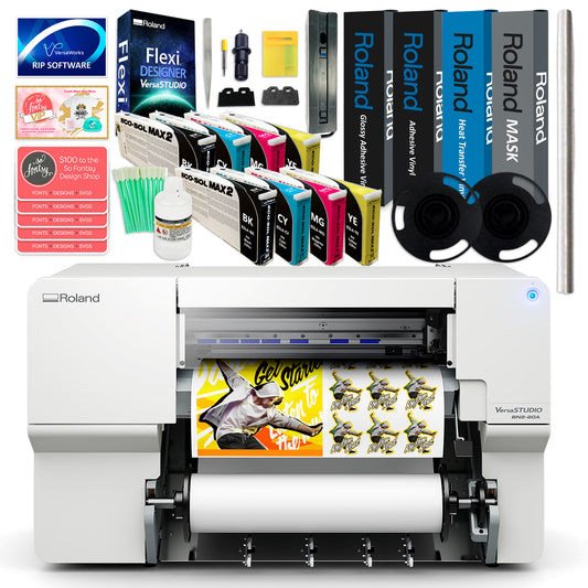 Roland BN2-20A Eco-Solvent 20" Printer & Cutter w/ CMYK Inks x2 & Media Eco Printers Roland 