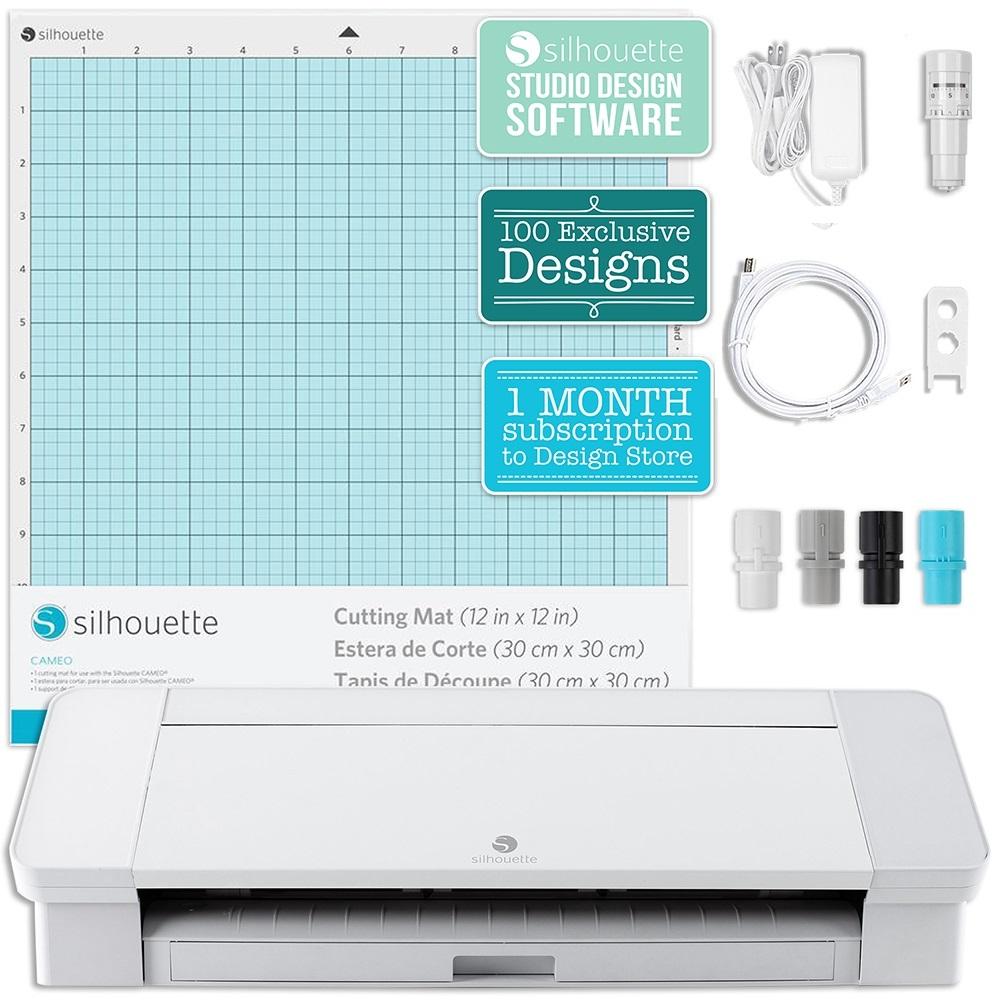 Silhouette White Cameo 4 w/ Advanced Blade Pack, 38 Oracal Sheets, Siser  HTV