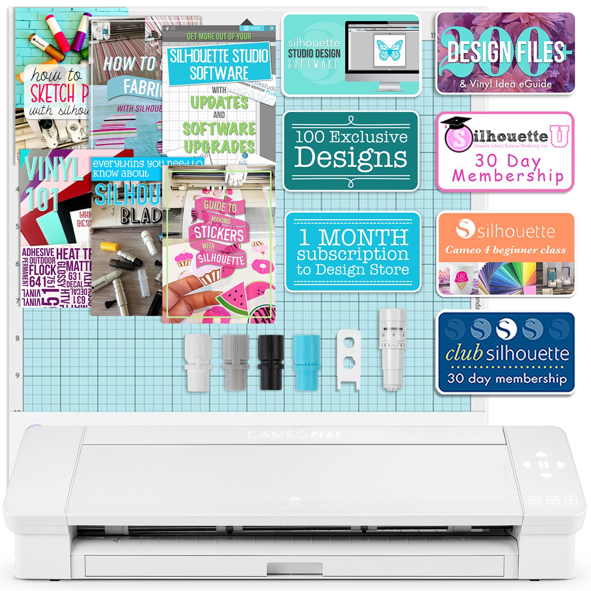 Silhouette White Cameo 4 Business Bundle w/ Oracal Vinyl, Guides, Software,  Tools