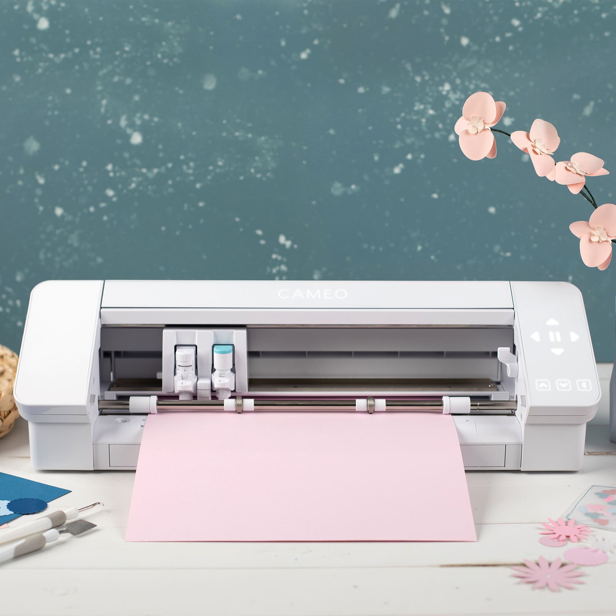 Silhouette Cameo 4 Desktop Cutting Machine (White) with Accessory