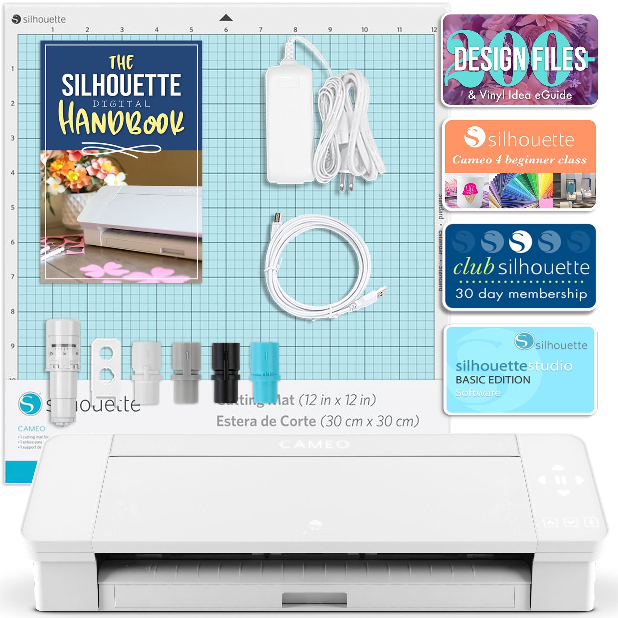 Silhouette Cameo 4 with Bluetooth, 12x12 Cutting Mat, Autoblade
