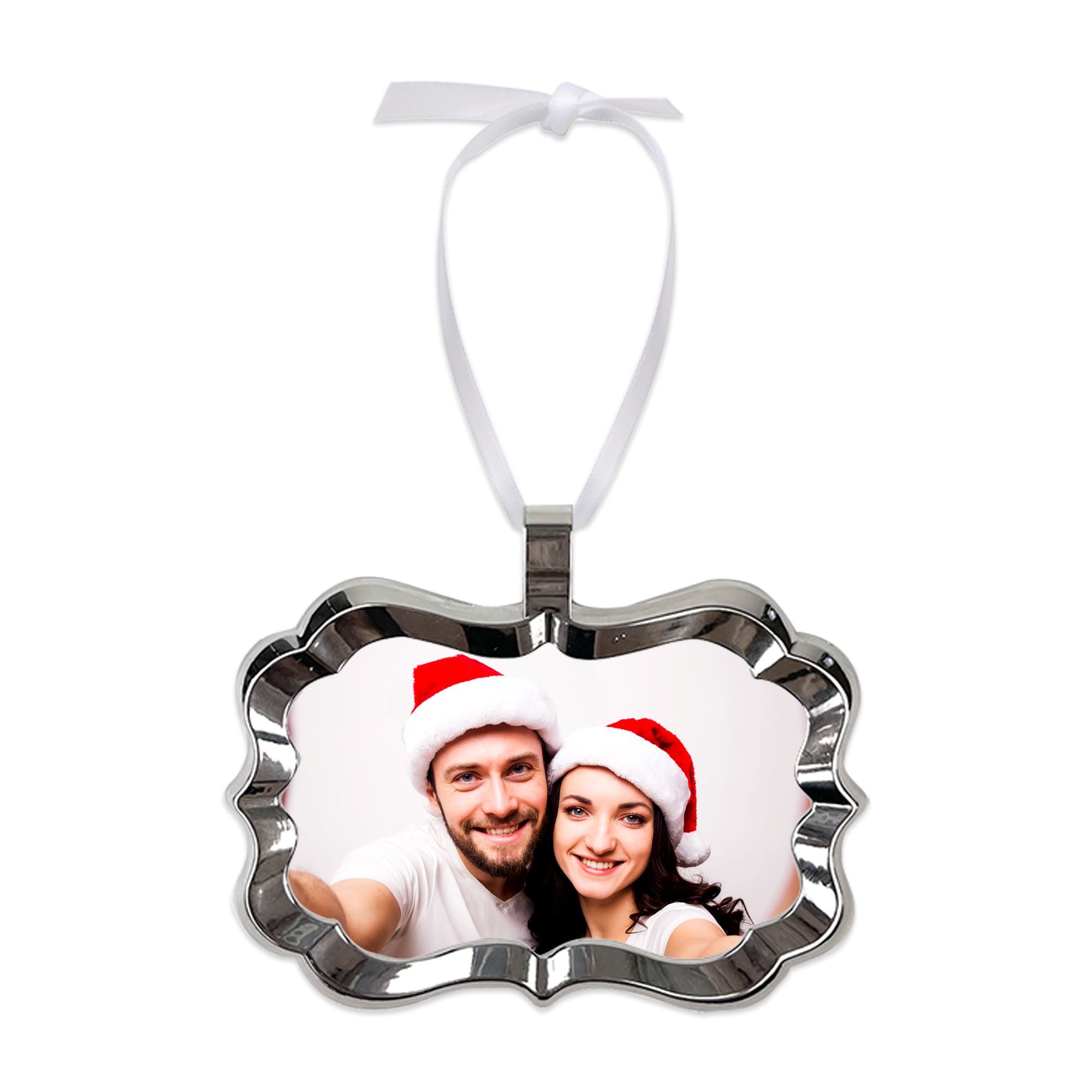 Unisub Berlin Sublimation Blank Ornaments With Ribbon For Heat Press  Personalized Christmas Sublimation Ornament Blanks For - 4 x 2.75  Aluminum 2-Sided